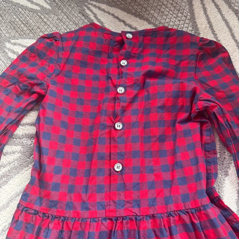 Busy Bees Kids Girls Red & Blue Buffalo Plaid Tiered Long Sleeve Dress Size‎ 8